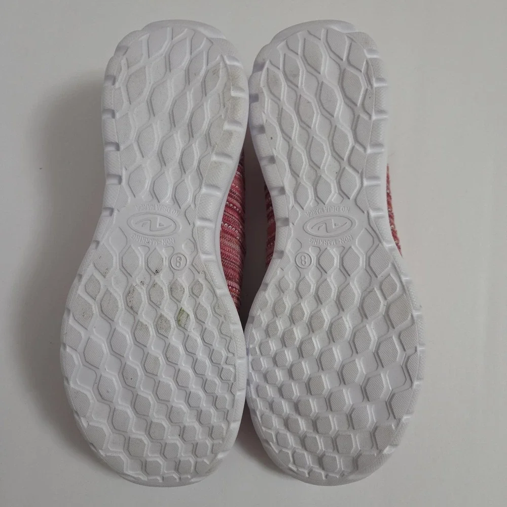 Athletic Works Comfort Fit Memory Foam Women's Slip-On Knit Sneakers Pink Size 8